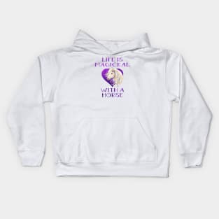 Cheeky Witch® Purple Life is Magickal With a Horse Kids Hoodie